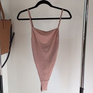 NWT High Rise Pink Ribbed Bodysuit